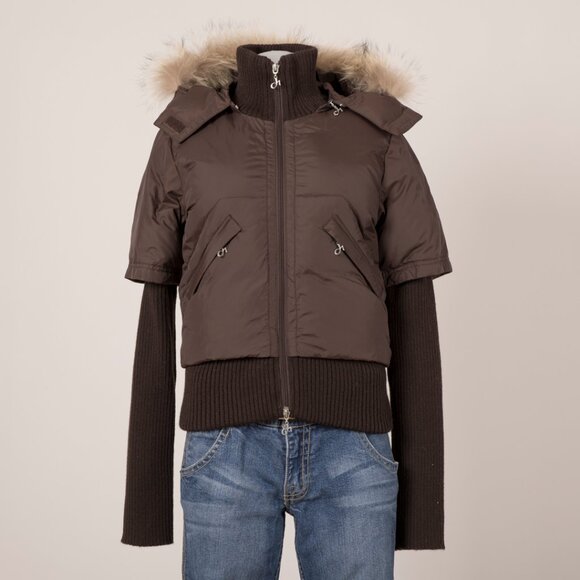 DEHA Espresso brown Down Puffer Jacket with Faux Fur Hood - Picture 4 of 6